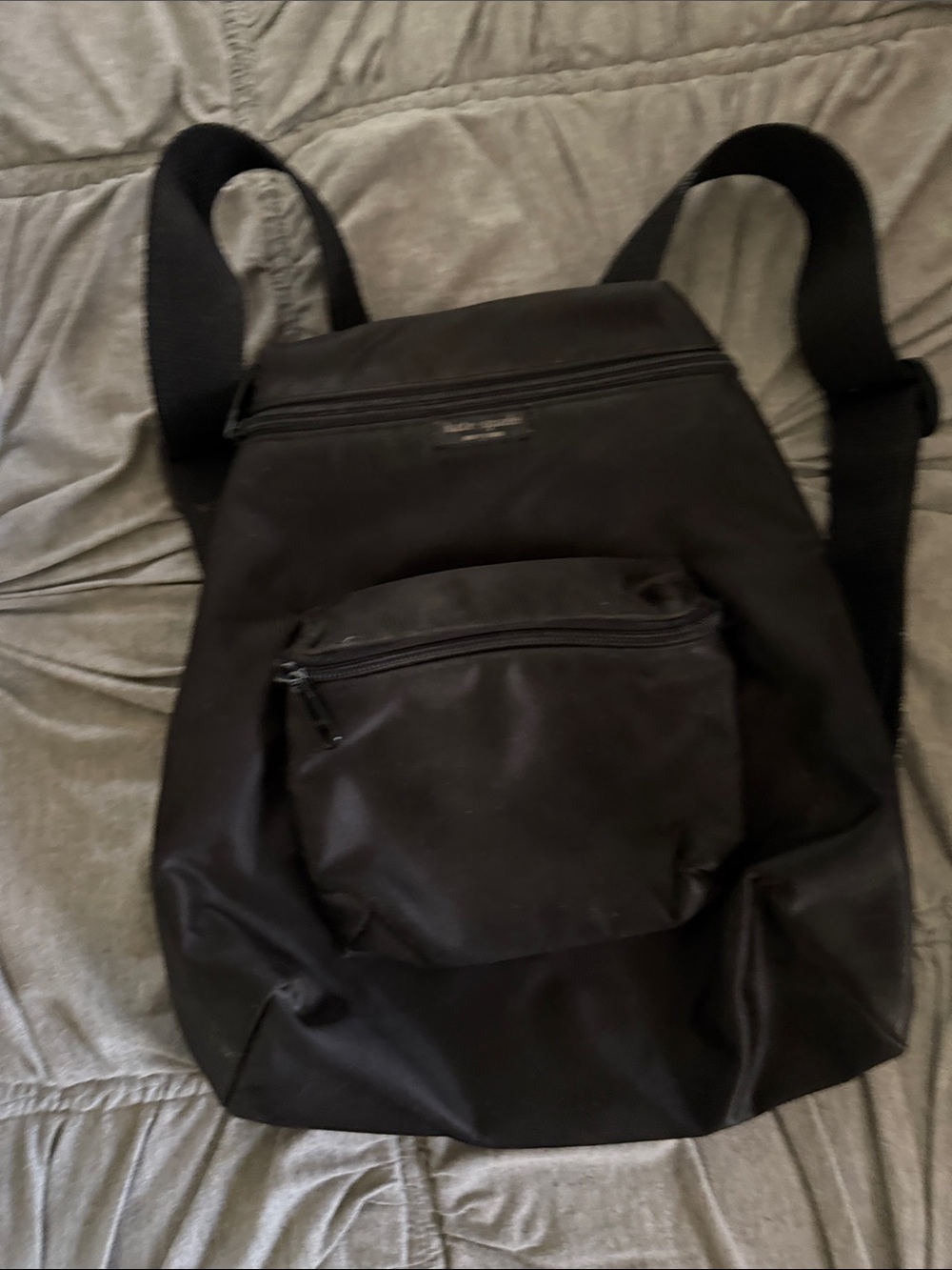 kate spade Black Nylon Backpack with Front Zip Pocket